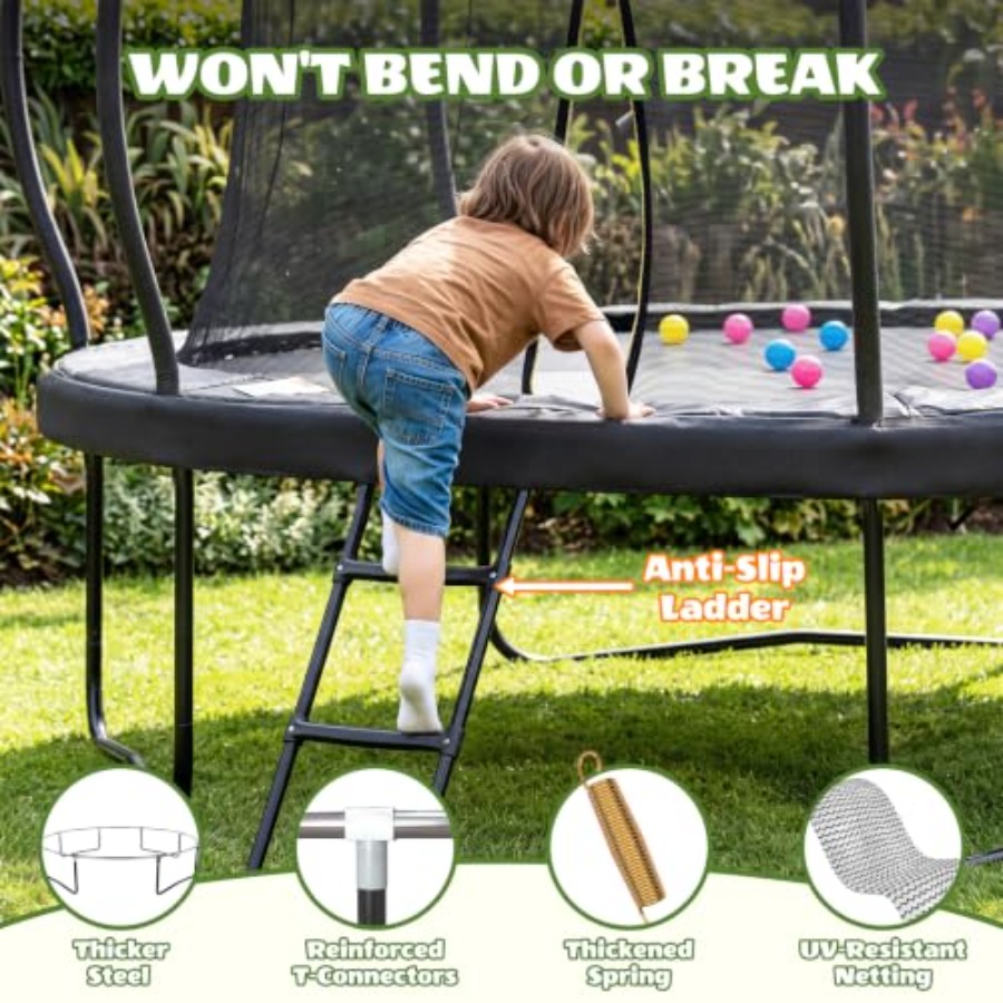 子供用屋外トランポリン：14フィート、防錆コーティング付きス - Kids Outdoor Trampoline のレビューと価格