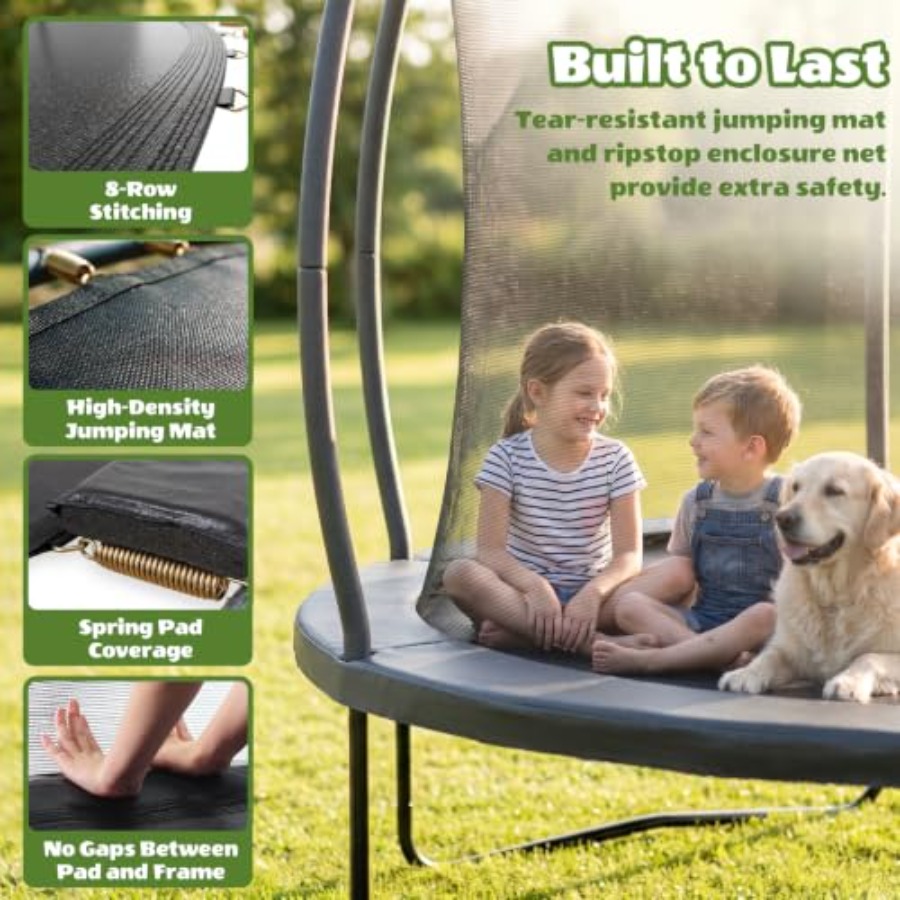 子供用屋外トランポリン：14フィート、防錆コーティング付きス - Kids Outdoor Trampoline のレビューと価格