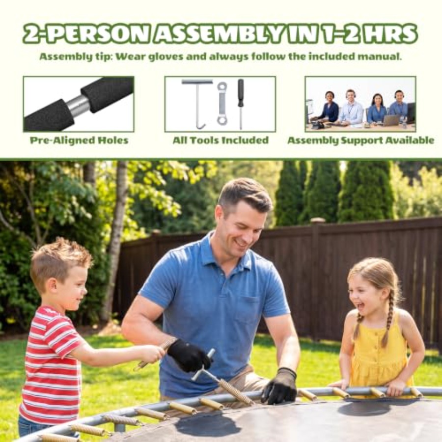 子供用屋外トランポリン：14フィート、防錆コーティング付きス - Kids Outdoor Trampoline のレビューと価格