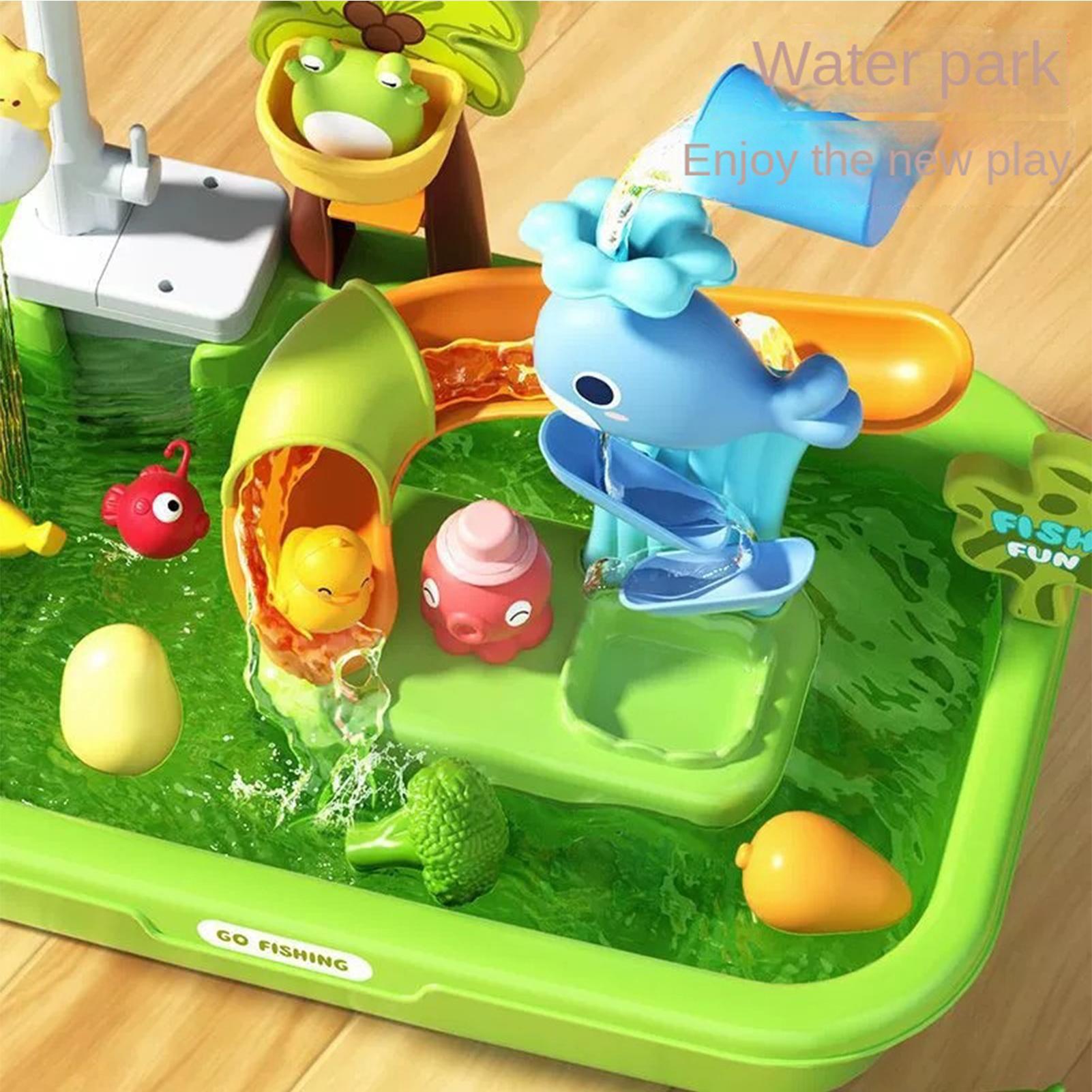 子供用ウォーターテーブルサンドボックス、砂遊びと水遊びができ - Kids Outdoor Sensory Table のレビューと価格