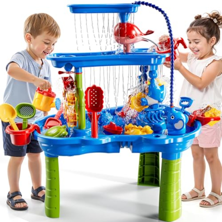 4歳から8歳向けの屋外用ウォーターテーブル、プラスチック製、 - Kids Outdoor Sensory Table のレビューと価格