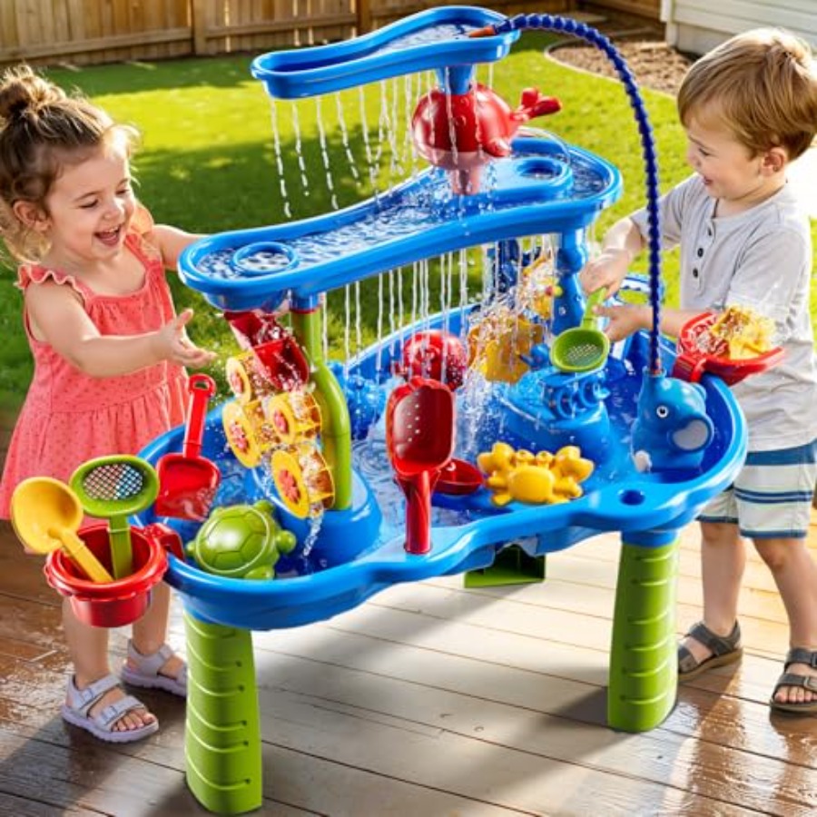 4歳から8歳向けの屋外用ウォーターテーブル、プラスチック製、 - Kids Outdoor Sensory Table のレビューと価格