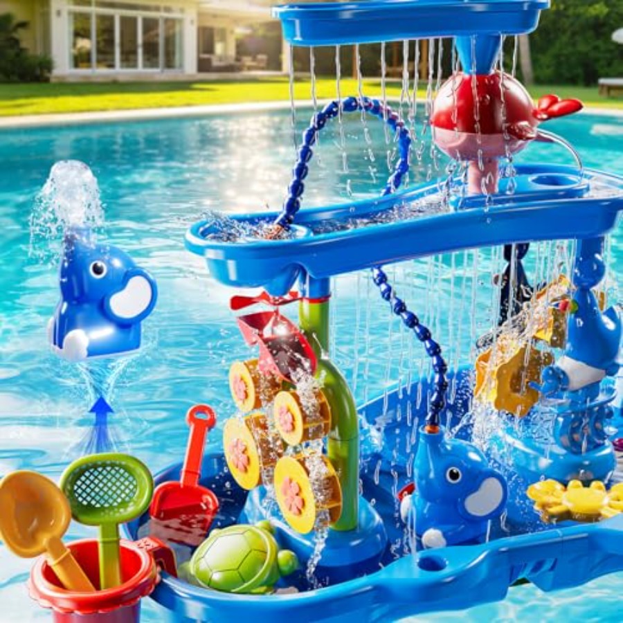 4歳から8歳向けの屋外用ウォーターテーブル、プラスチック製、 - Kids Outdoor Sensory Table のレビューと価格