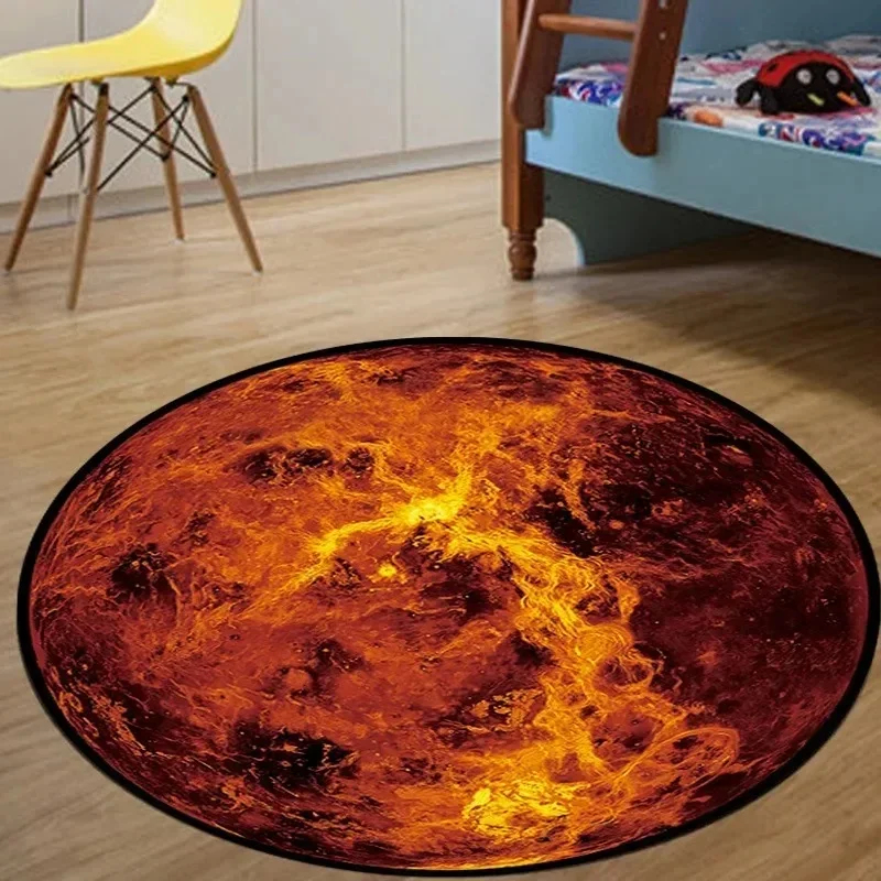 VIKAMA 3Dリアルな地球柄ラウンドエリアラグ、青い惑星 - Kids Outdoor Mat Waterproof のレビューと価格