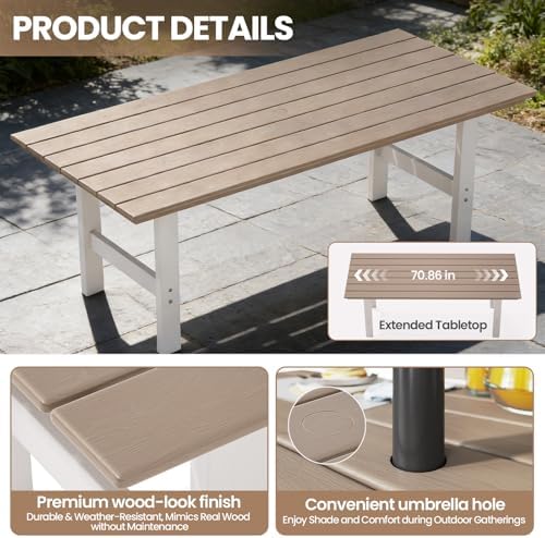 屋外ダイニングセット、6人用7点パティオテーブル＆チェアセッ - Kids Outdoor Dining Table のレビューと価格