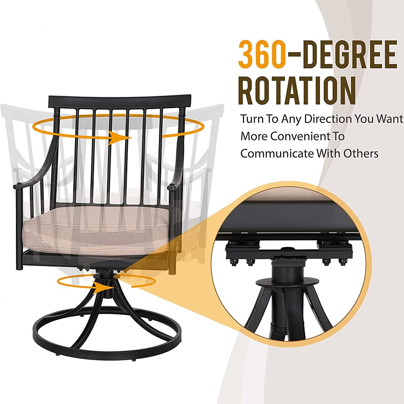 回転式パティオチェア6脚セット 屋外用ダイニングチェア 頑丈 - Kids Outdoor Dining Set のレビューと価格