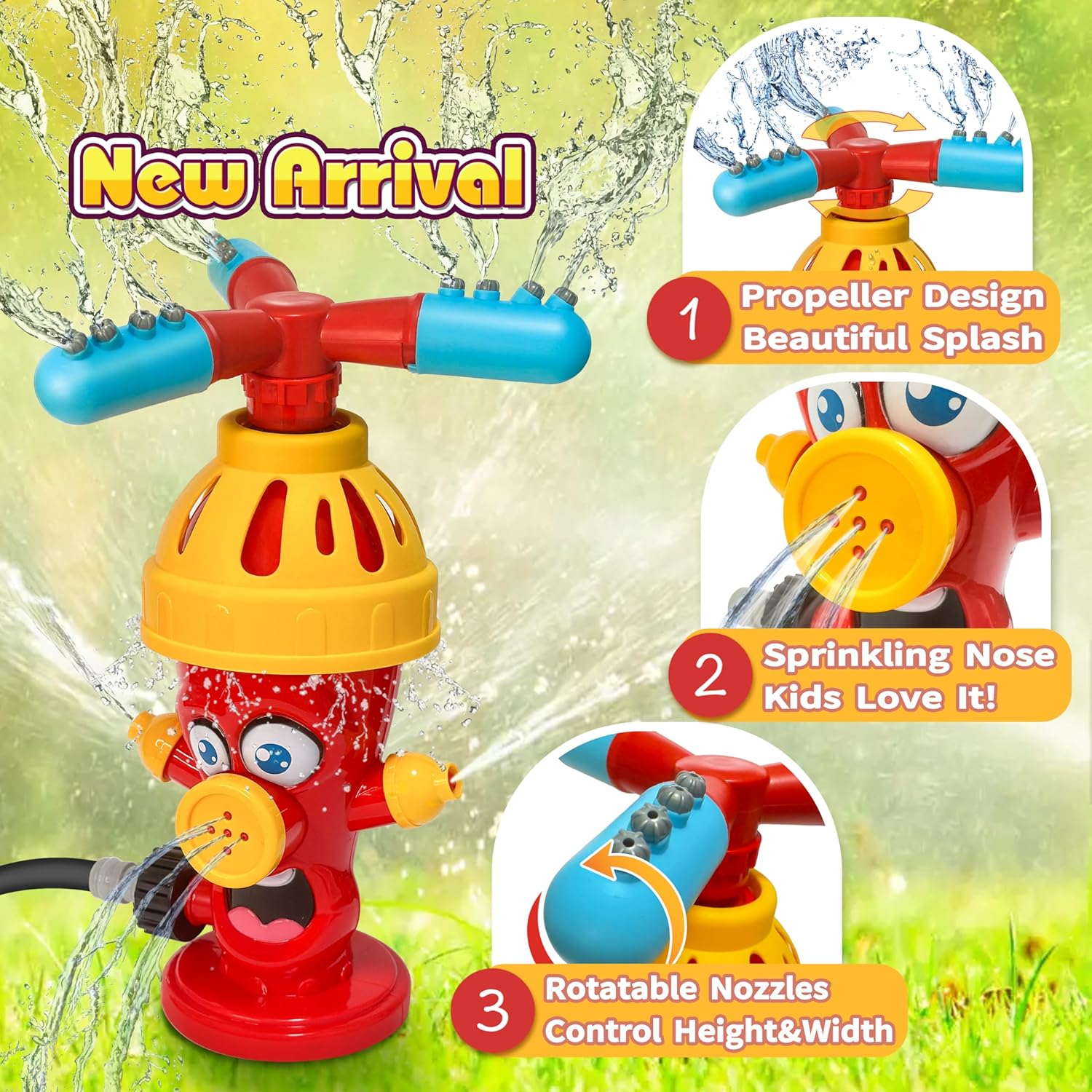 水スプレーおもちゃ消火栓スプリンクラー屋外裏庭庭水おもちゃ夏 - Kids Outdoor Yard Tools のレビューと価格