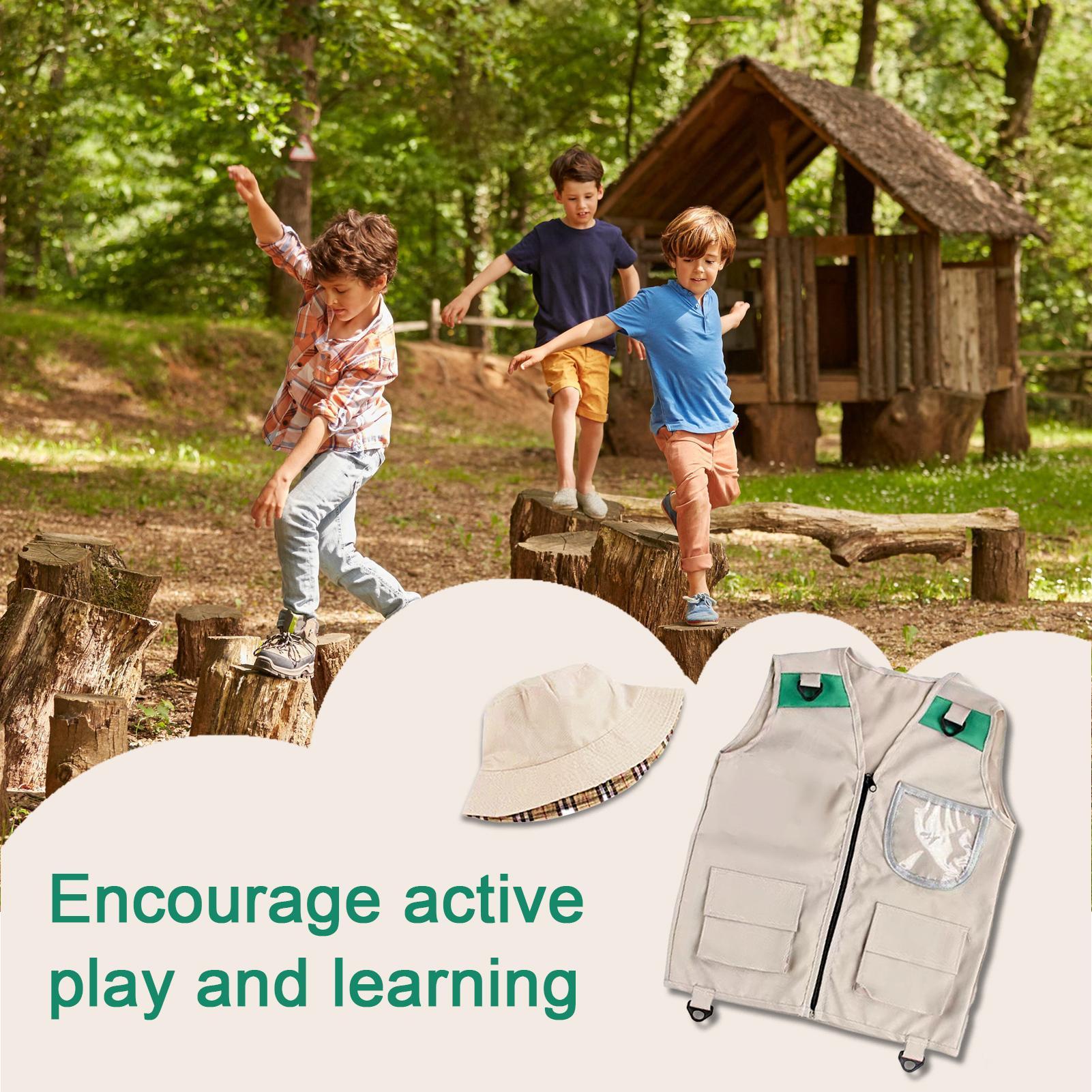 子供用釣りベスト、洗濯可能な幼児用ベスト、帽子付き、スポーツ - Kids Outdoor Zoo のレビューと価格