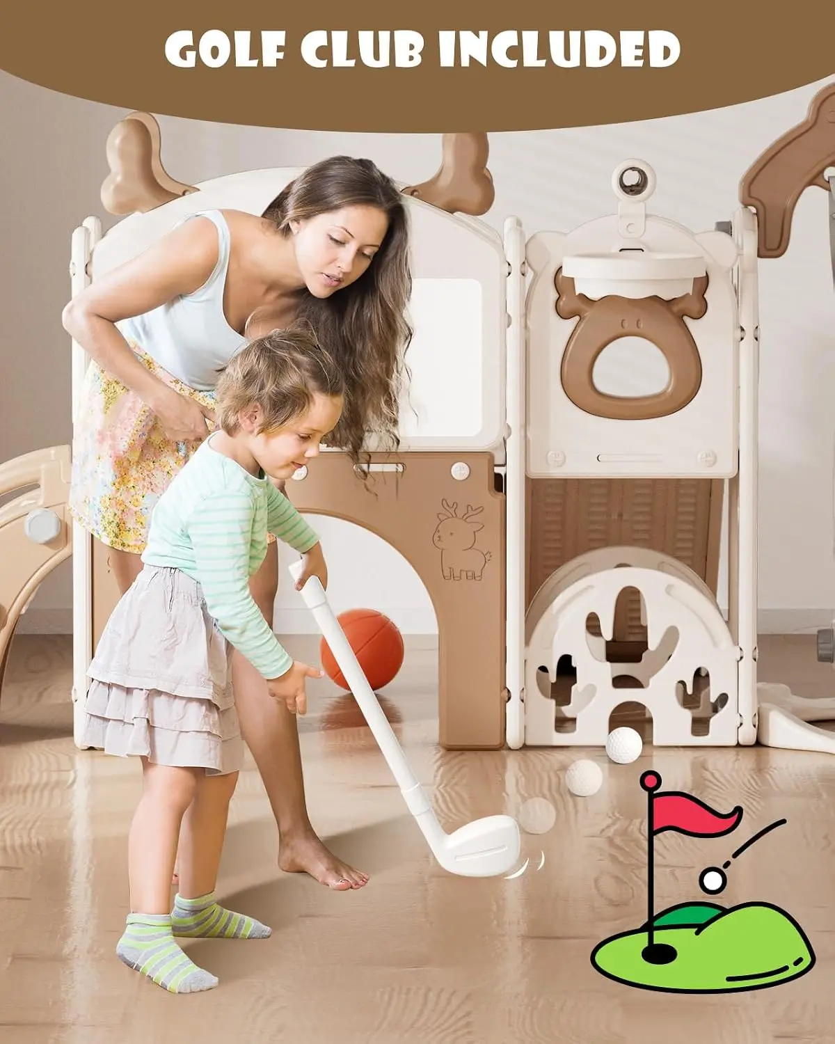 13-in-1幼児用スライド＆スイングセット、1歳以上のお子 - Kids Outdoor Swing のレビューと価格