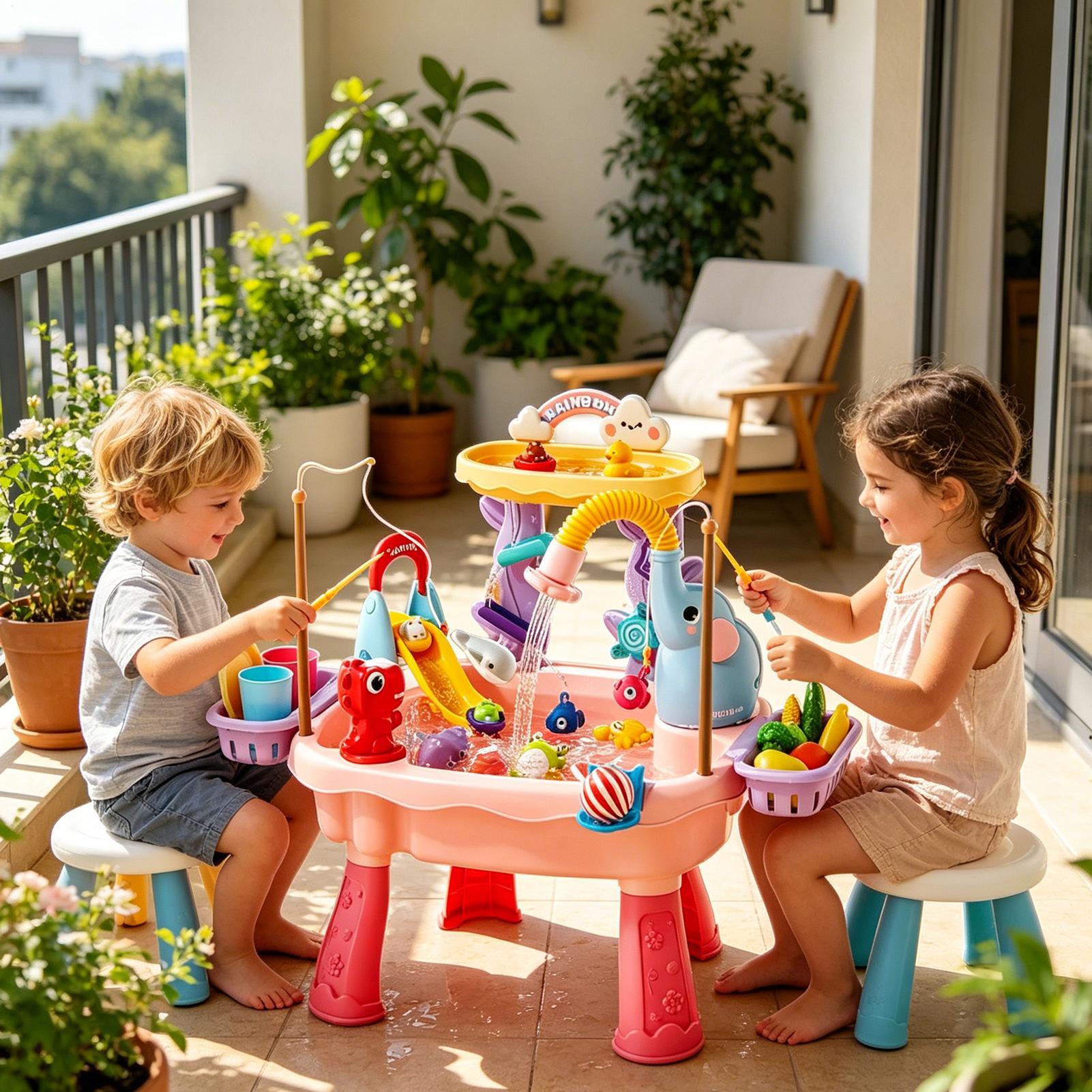 子供用幼児ウォーターテーブルキッチン遊び用シンクおもちゃ電動 - Kids Outdoor Sensory Table のレビューと価格