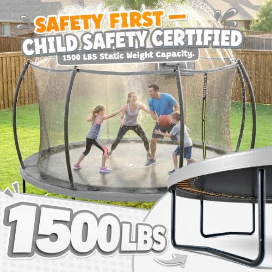 屋外用裏庭トランポリン、防錆コーティングされたスチールフレー - Kids Outdoor Trampoline のレビューと価格