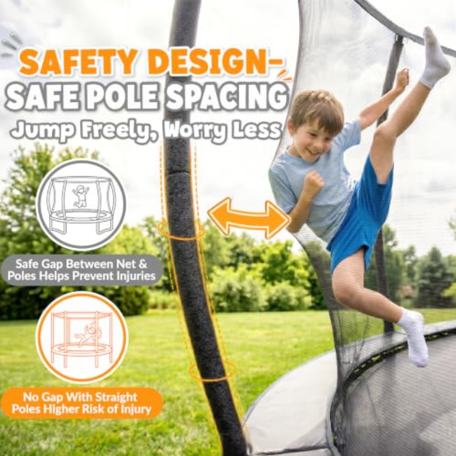 屋外用裏庭トランポリン、防錆コーティングされたスチールフレー - Kids Outdoor Trampoline のレビューと価格