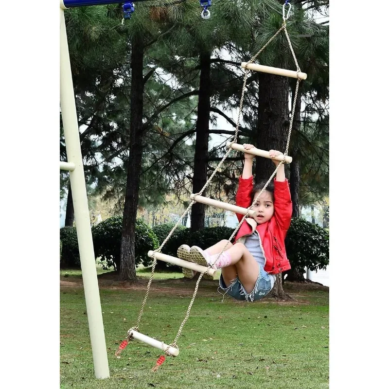 子供用木製ロープはしご、キッズスイング、屋内外兼用ゲームおも - Kids Outdoor Swing のレビューと価格
