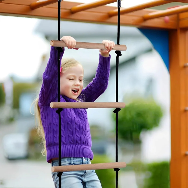 子供用クライミングロープはしご木製ブランコキッズ屋内屋外ツリ - Kids Outdoor Swing のレビューと価格