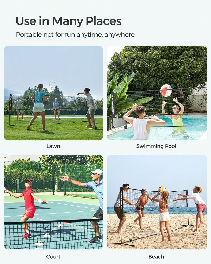 バドミントンネット、高さ調節可能なバレーボールネット、ジュニ - Kids Outdoor Volleyball Net のレビューと価格