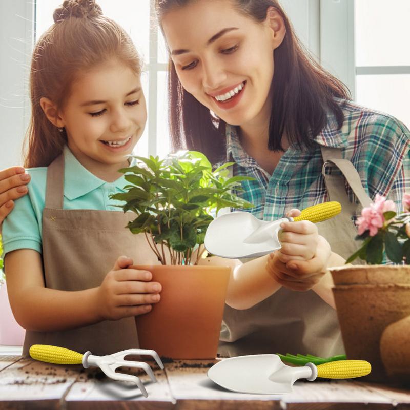 子供用ガーデニングツールセット、熊手、シャベル、植栽おもちゃ - Kids Outdoor Yard Tools のレビューと価格