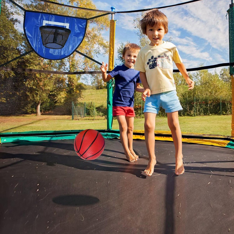 トランポリンバスケットボールフープキット,ポンプとミニボール - Kids Outdoor Trampoline のレビューと価格