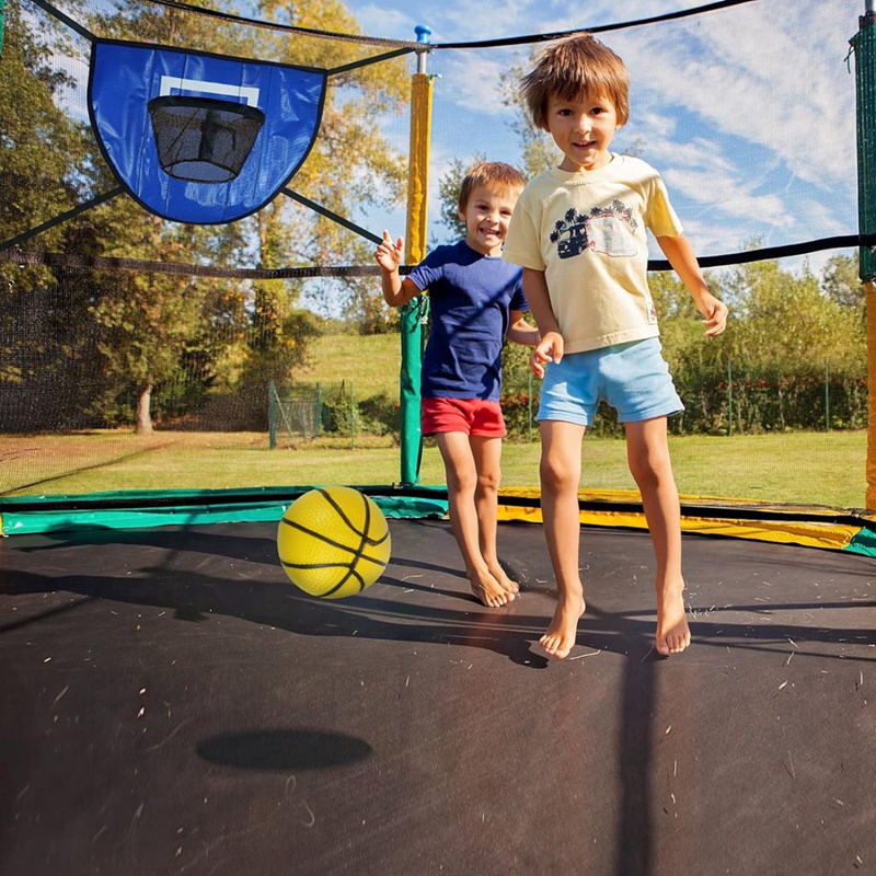 トランポリンバスケットボールフープキット,ポンプとミニボール - Kids Outdoor Trampoline のレビューと価格