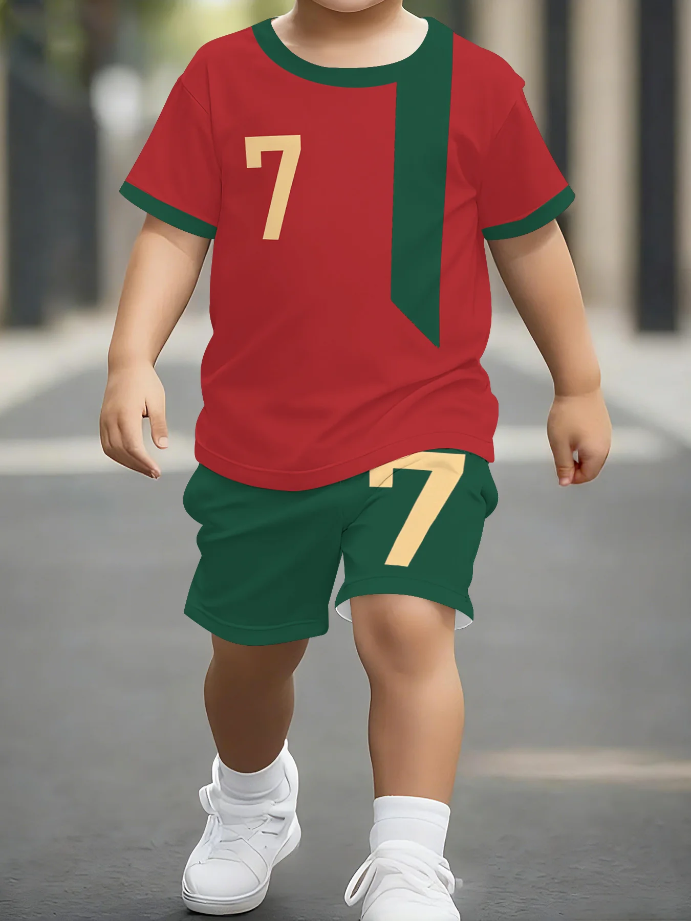 子供服スポーツレターテーマグラデーションプリントセット男の子 - Kids Outdoor Set のレビューと価格