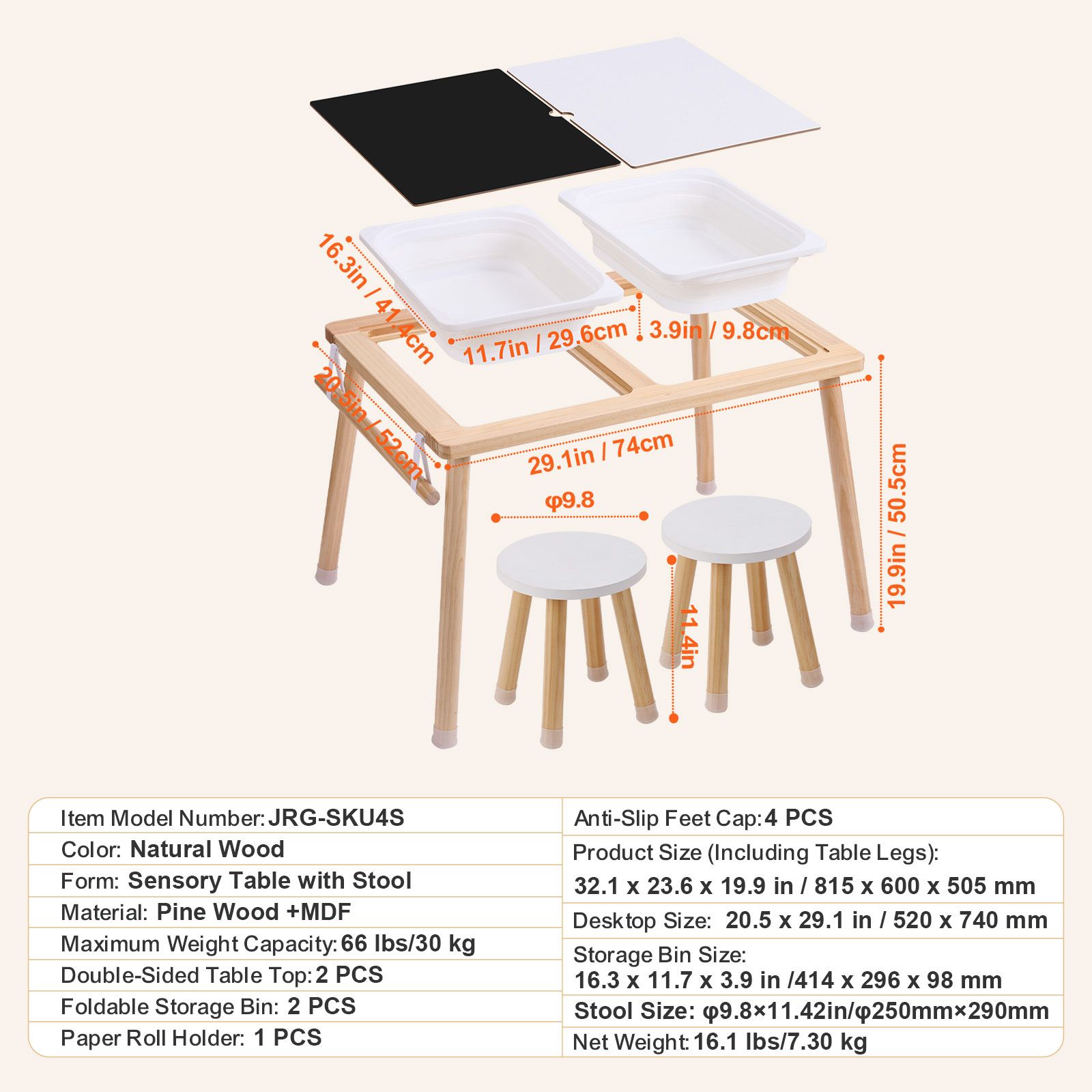 感覚テーブルと椅子セット、幼児用アクティビティテーブル（スツ - Kids Outdoor Sensory Table のレビューと価格