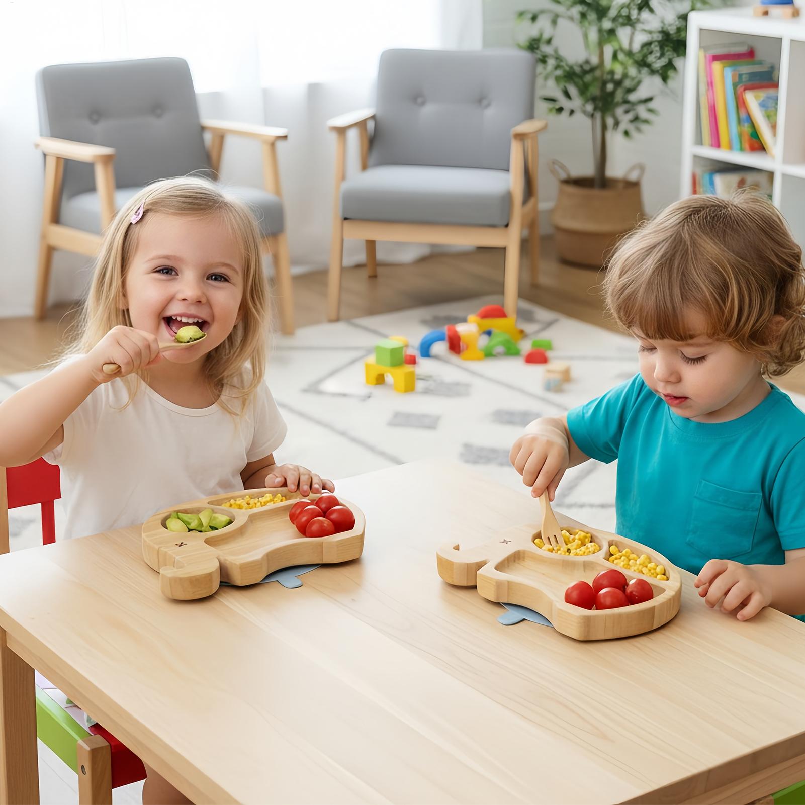 子供用ディナーセット漫画食器分割プレートとプレースマット子供 - Kids Outdoor Dining Set のレビューと価格