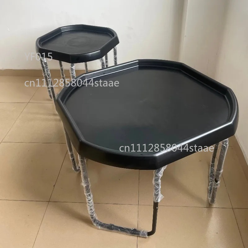 高さ調節可能なプラスチック製八角形アクティビティトレイテーブ - Kids Outdoor Sensory Table のレビューと価格