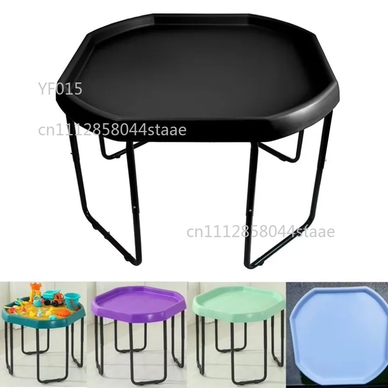 高さ調節可能なプラスチック製八角形アクティビティトレイテーブ - Kids Outdoor Sensory Table のレビューと価格