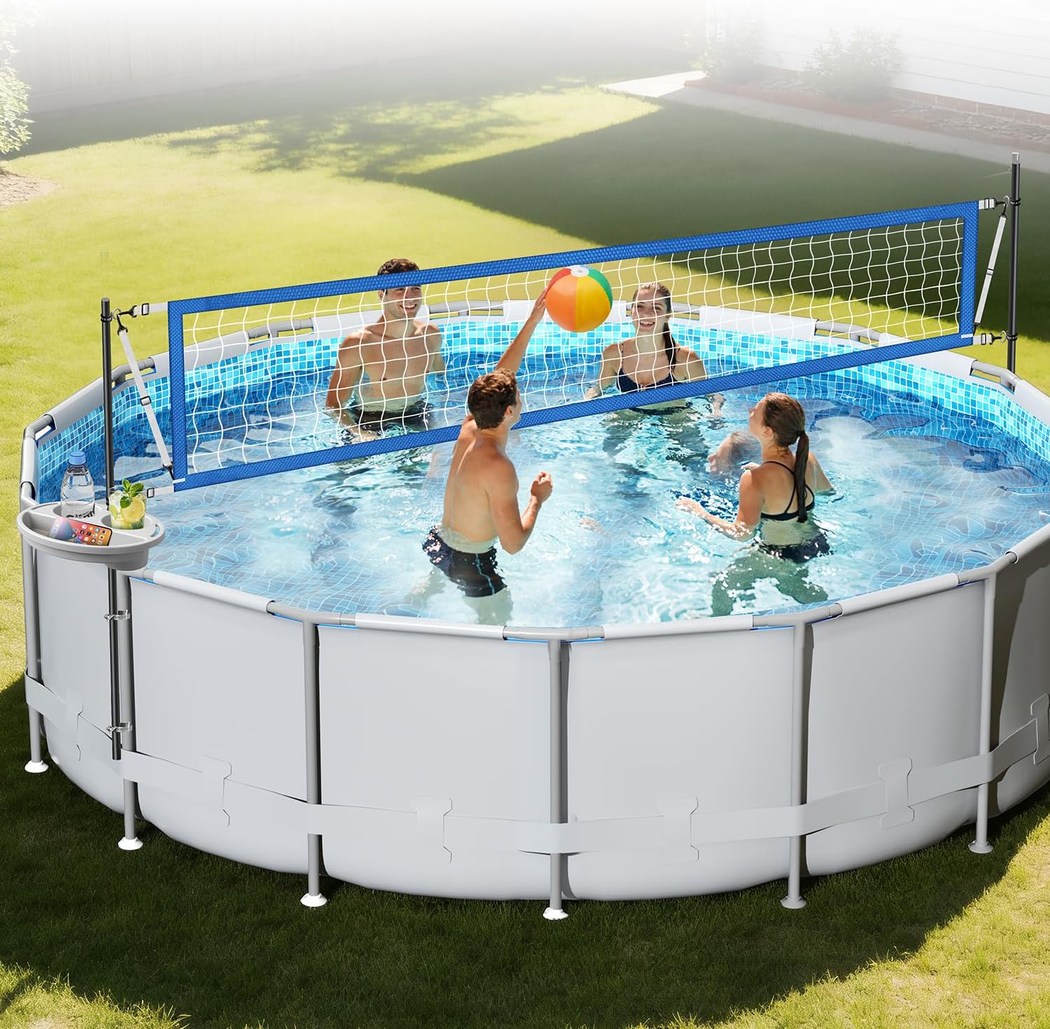 地上プール用バレーボールネットセット（収納トレイ付き） –  - Kids Outdoor Volleyball Net のレビューと価格