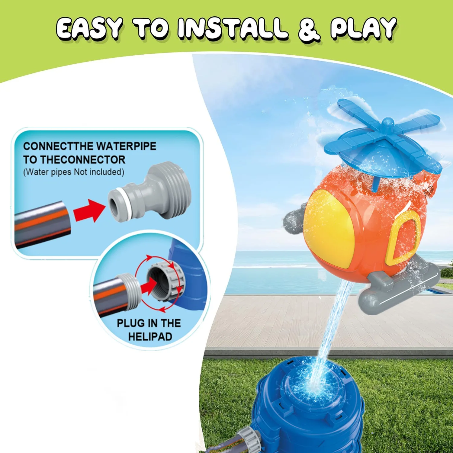 ヘリコプター散水おもちゃ キッズ アウトドアゲーム スポーツ - Kids Outdoor Yard Tools のレビューと価格